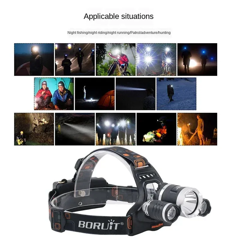 1-5PCS LED Headlamp 4-Mode Waterproof Headlight USB Rechargeable 18650 Head Torch for Camping Hunting