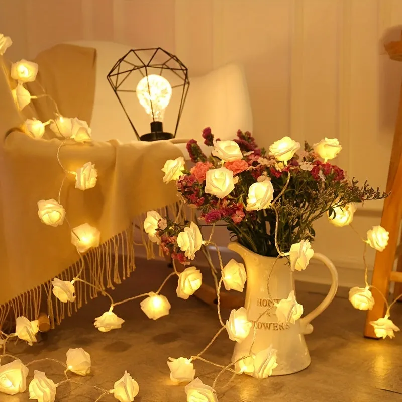 10 LED Rose Fairy Lights for Mothers Day  Weddings