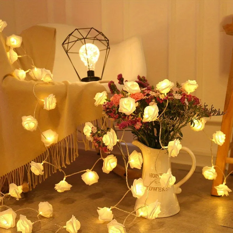 10 LED Rose Fairy Lights for Mothers Day  Weddings