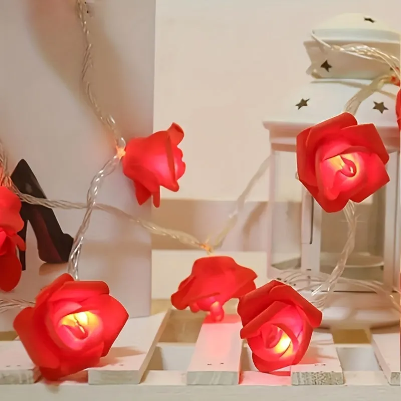 10 LED Rose Fairy Lights for Mothers Day  Weddings