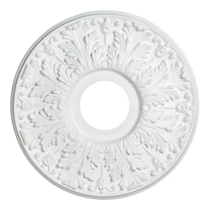 16-Inch Victorian Plastic Medallion, White Finish