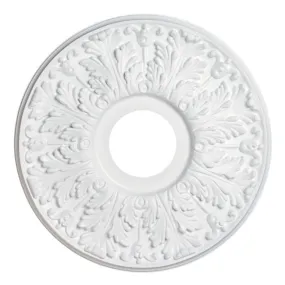 16-Inch Victorian Plastic Medallion, White Finish