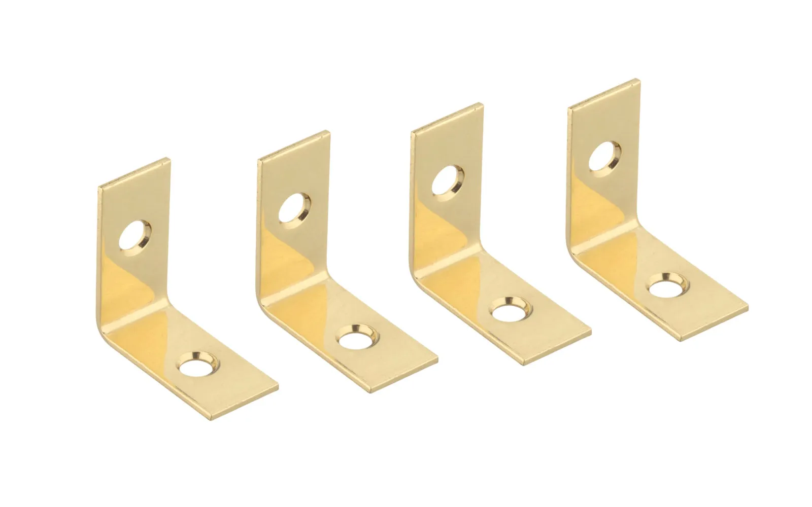 1" x 1/2" Solid Brass Corner Braces - 4 Pack