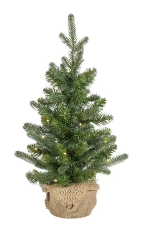 2' Monaco Fir Potted Artificial Tree with Dual LED Lights