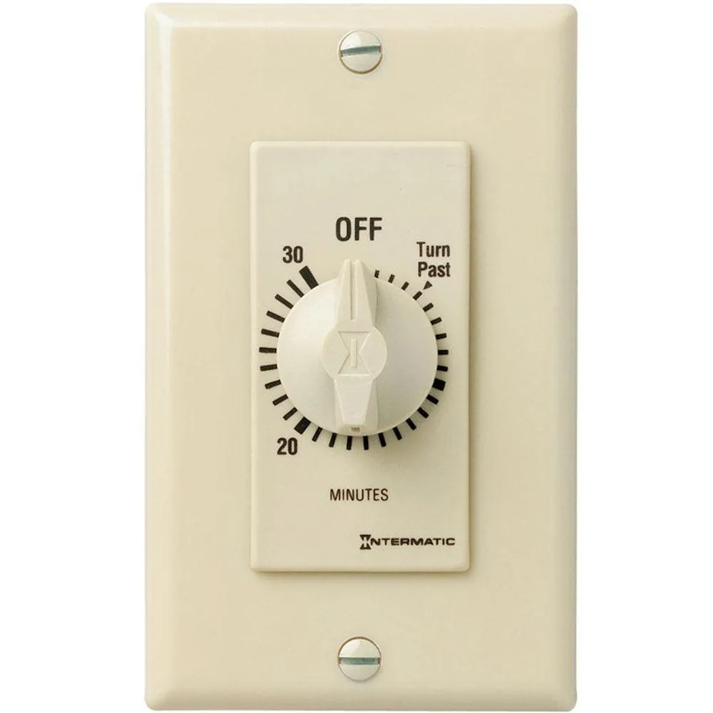 20 Amp 30-Minutes In-Wall Spring Wound Timer Switch Ivory