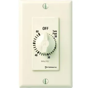 20 Amp 60-Minutes In-Wall Spring Wound Timer Switch Almond