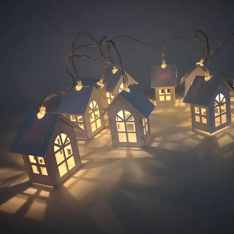 2m Christmas LED String Lights House Shape Battery Powered Festival Home Decoration Lamp