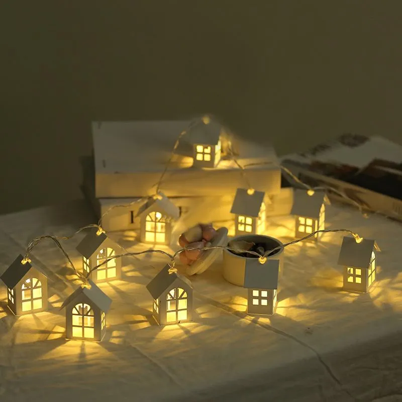 2m Christmas LED String Lights House Shape Battery Powered Festival Home Decoration Lamp