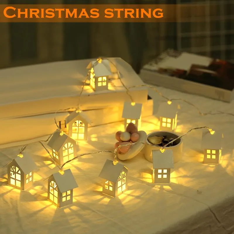 2m Christmas LED String Lights House Shape Battery Powered Festival Home Decoration Lamp