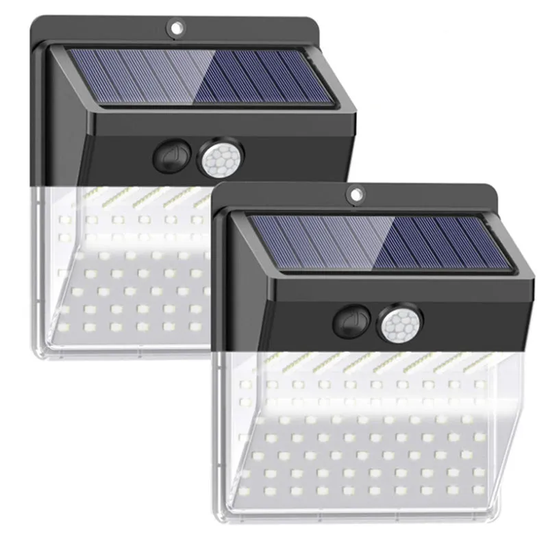 2Pcs Outdoor Three-Mode Infrared 136 LED Solar Wall Light