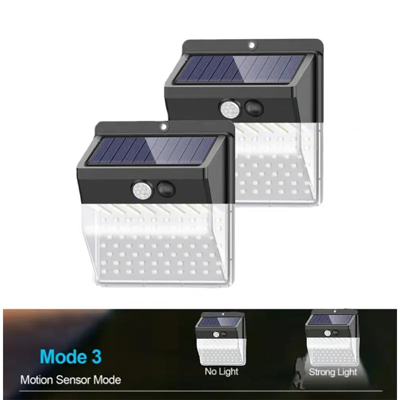 2Pcs Outdoor Three-Mode Infrared 136 LED Solar Wall Light