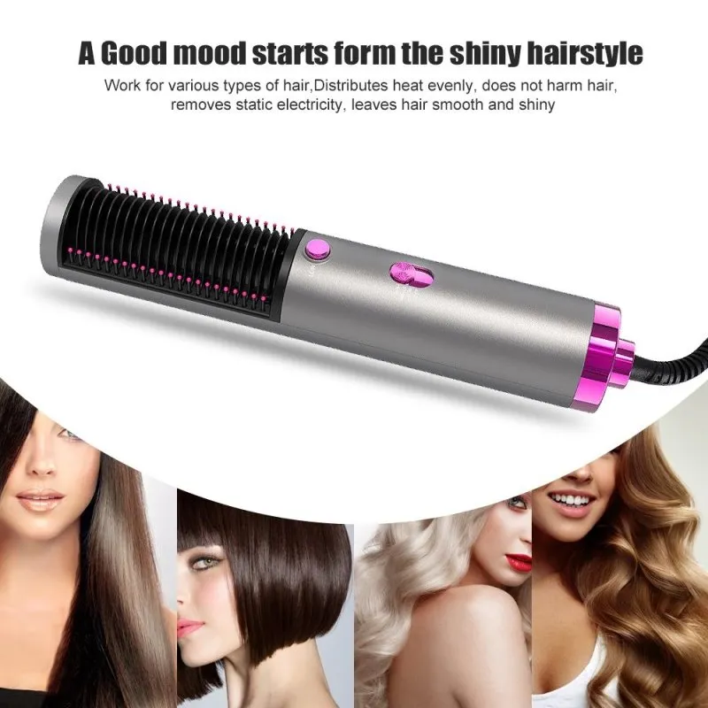 3 in 1 hot air hair dryer, hair straightener and hair curling iron brush by Angel decoration | Hairstyling tools