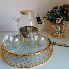 3 Piece Thermo Glass Asian Tea Entertaining Set For 2