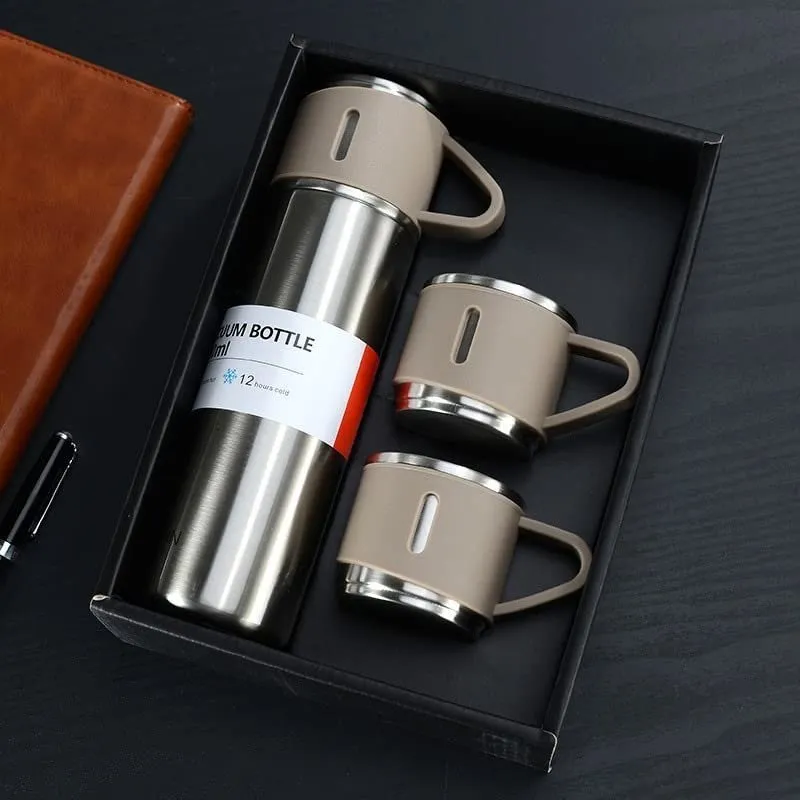 3-Piece Thermos Vacuum Double Layer Vacuum Flask