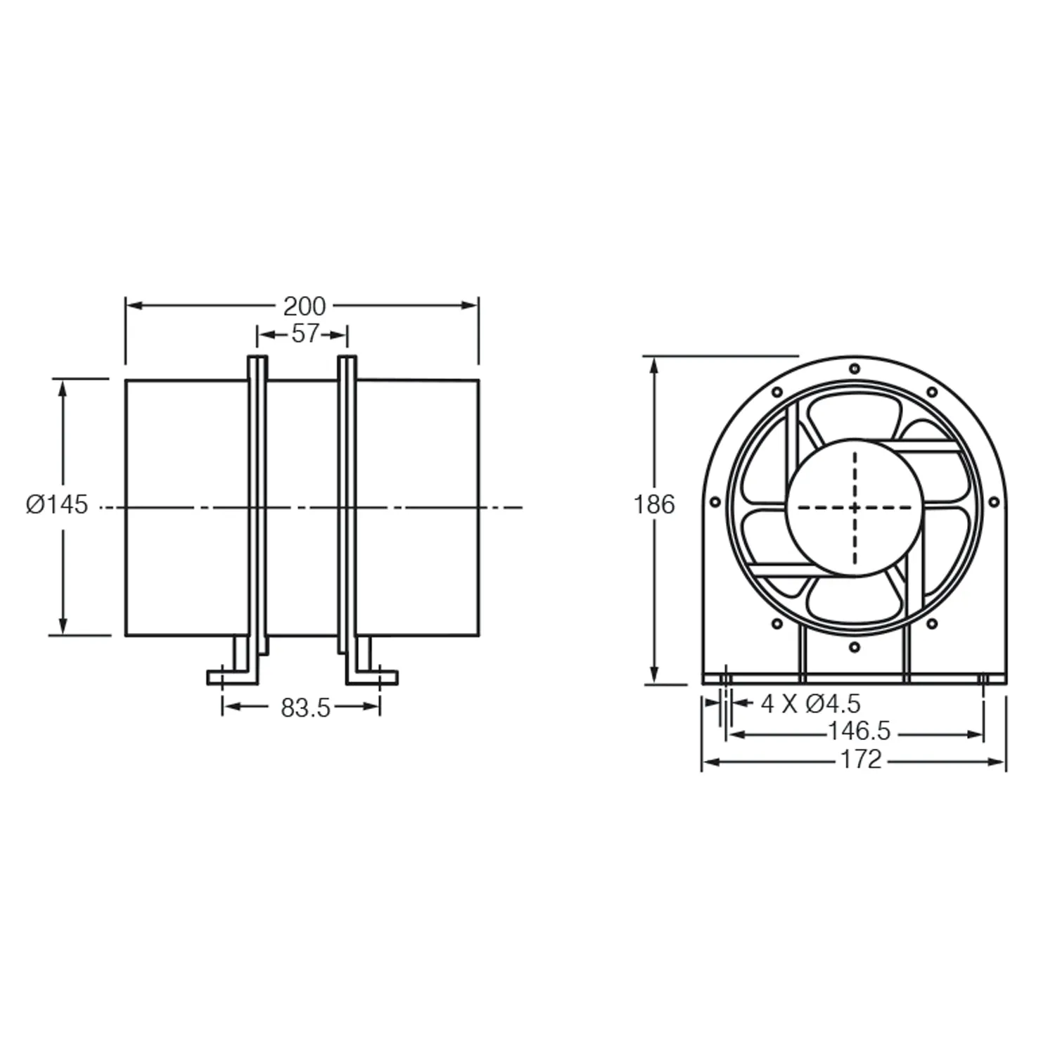 310m³/hr Minitube in-Line Axial Fan To Suit 150mm Duct