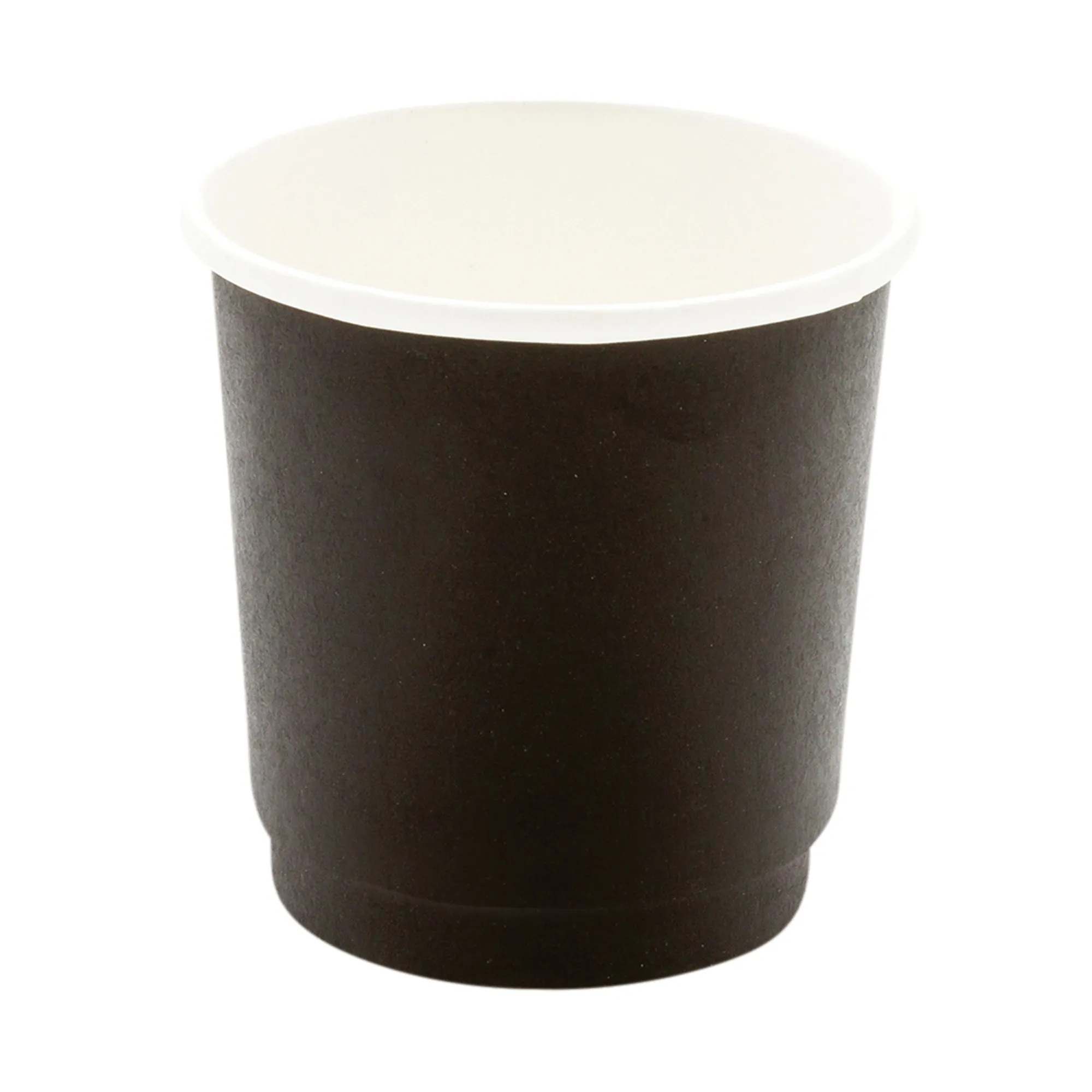 4 oz Black Paper Coffee Cup - Double Wall - 2 1/2" x 2 1/2" x 2 1/4" - 25 count box