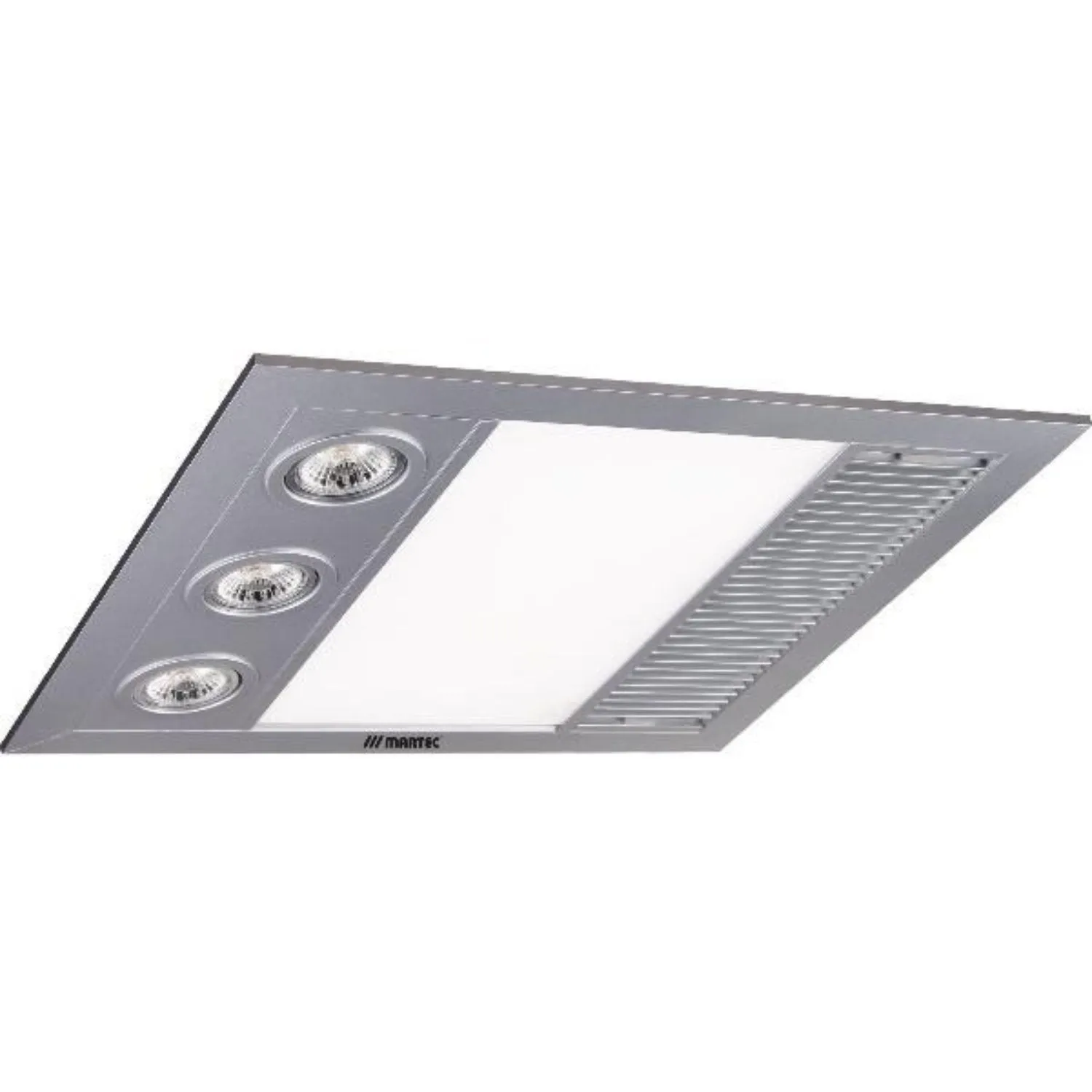 480m³/h Martec Linear MINI 3 in 1 Bathroom Heater / Exhaust Fan and LED Light in Silver / White