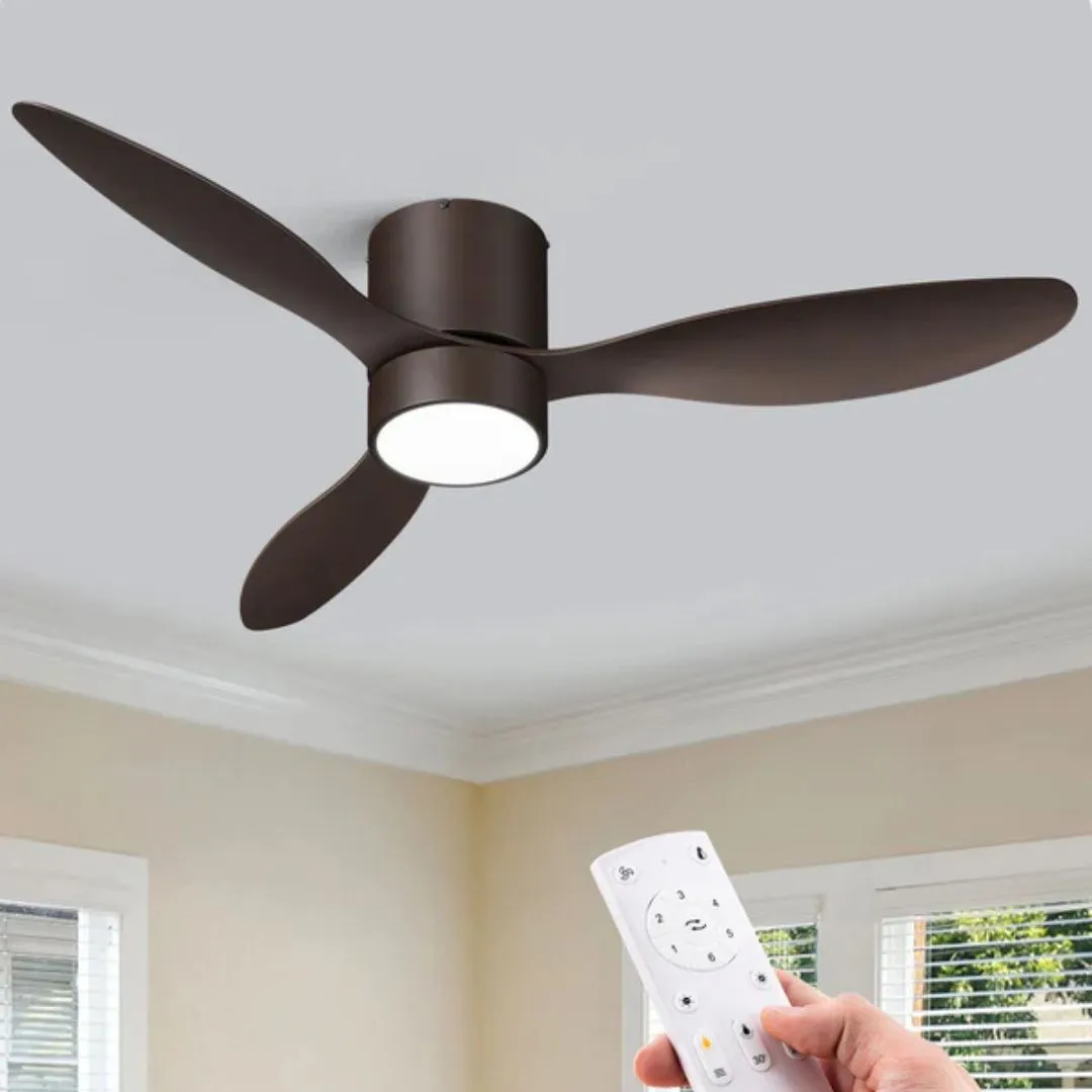 52 Inch Dimmable 3 Color Modern Ceiling Fan with Light and Remote-HCFM02A