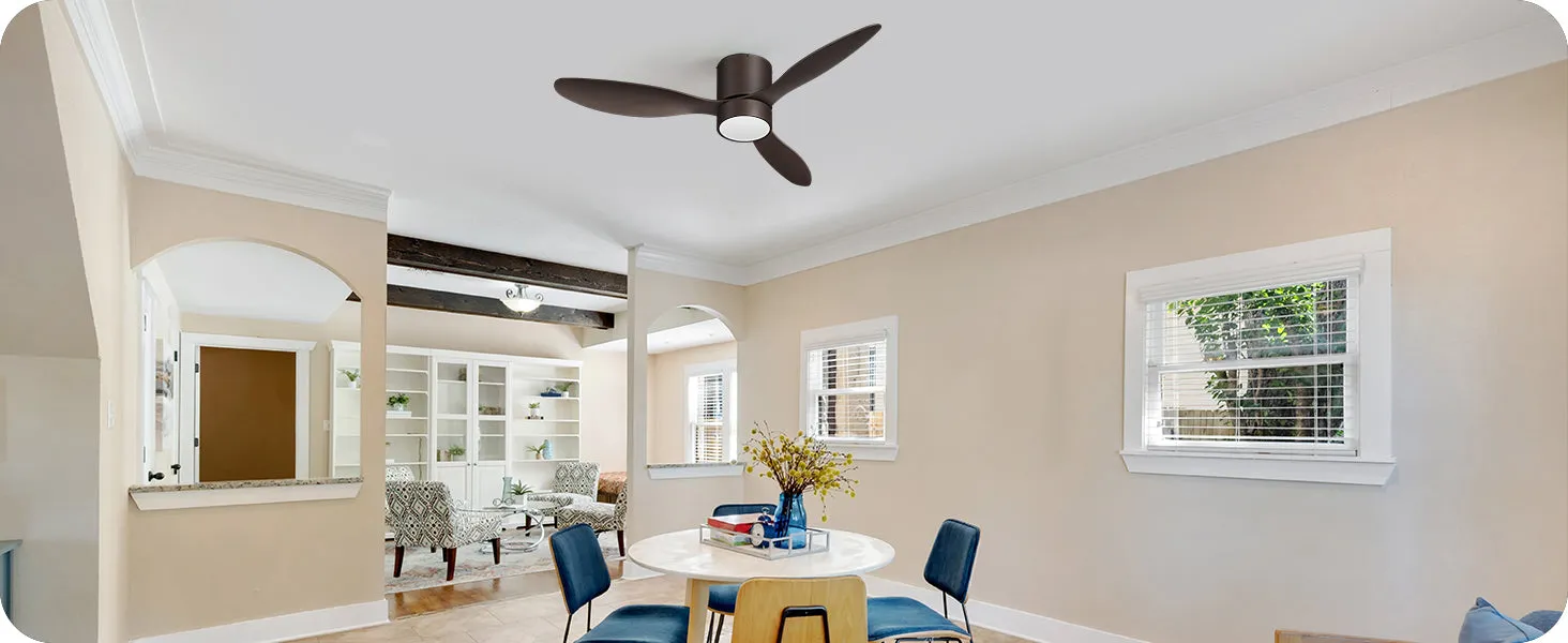 52 Inch Dimmable 3 Color Modern Ceiling Fan with Light and Remote-HCFM02A