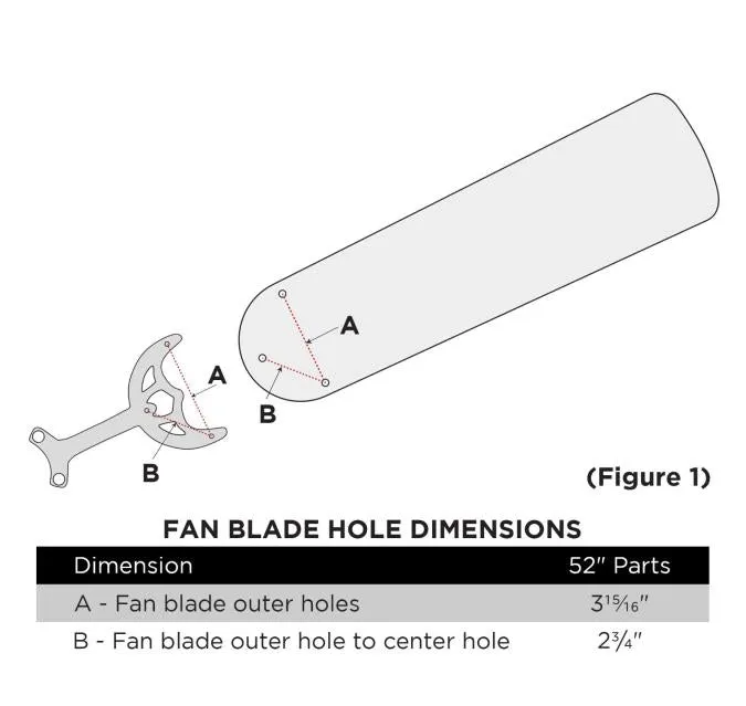 52-Inch Reversible Replacement Fan Blades, Oak/Walnut