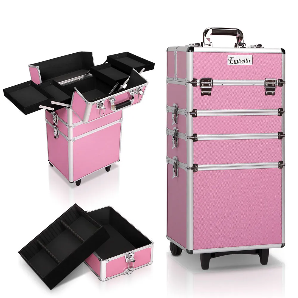 7-in-1 Aluminium Beauty Trolley w/ Velvet Lining - Embellir