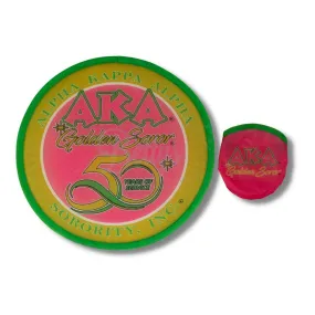 Alpha Kappa Alpha AKA Golden Soror Collapsible Pop Up Nylon Fan