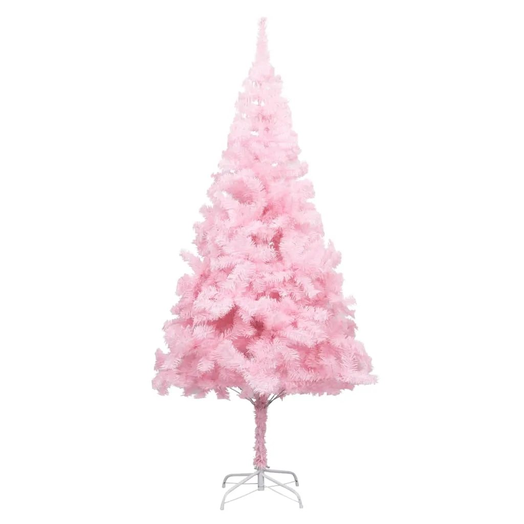 Artificial Christmas Tree with LEDs&Ball Set Pink 240 cm PVC