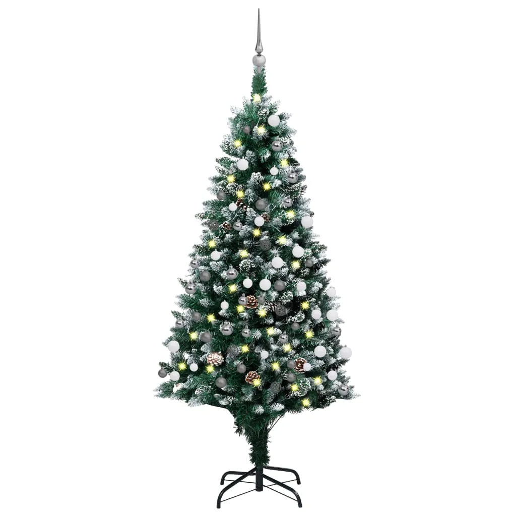 Artificial Christmas Tree with LEDs&Ball Set&Pine Cones 180 cm