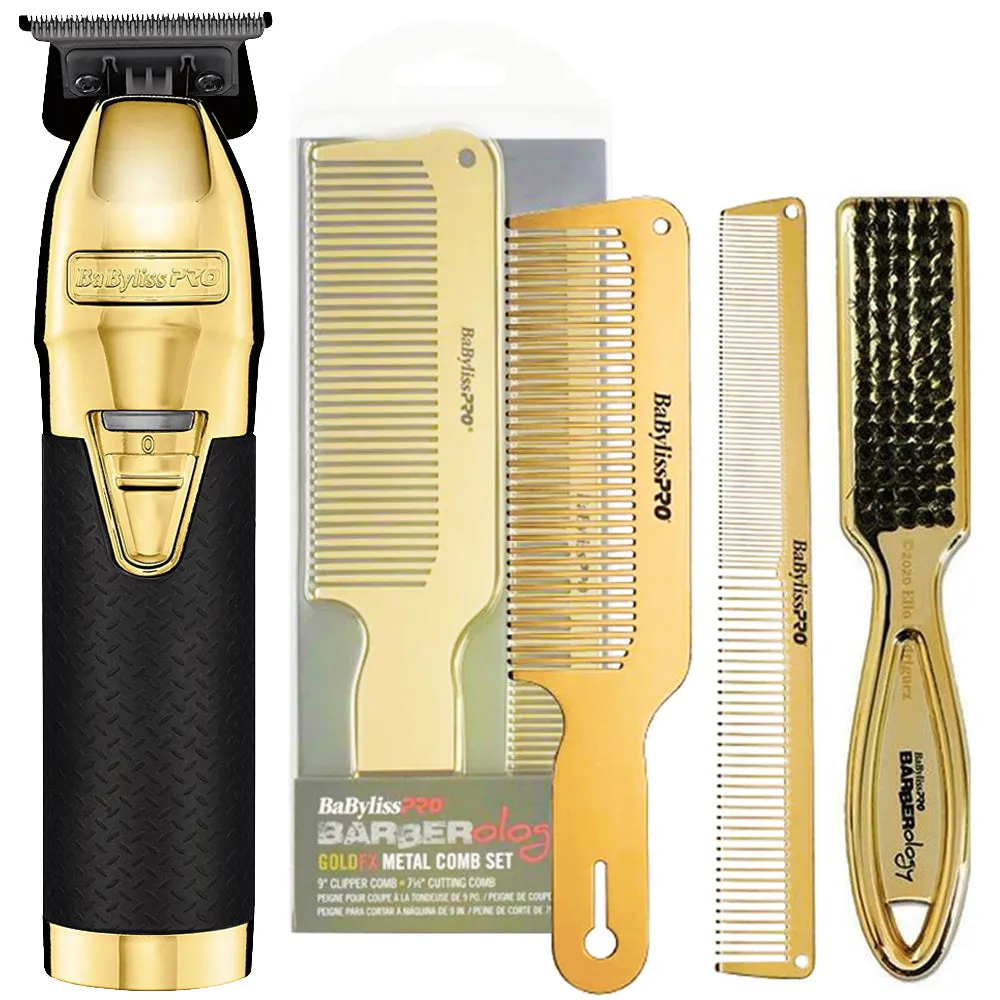 BaByliss PRO Gold FX Boost   Metal Trimmer FX787GBP   Comb Set  and Cleaning Brush