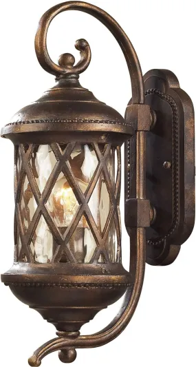 Barrington Gate 1 Light Outdoor Sconce In Hazlenut Bronze and Designer Water Glass