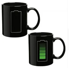 Battery display thermal temperature cup temperature sensitive color cup ceramic coffee mug