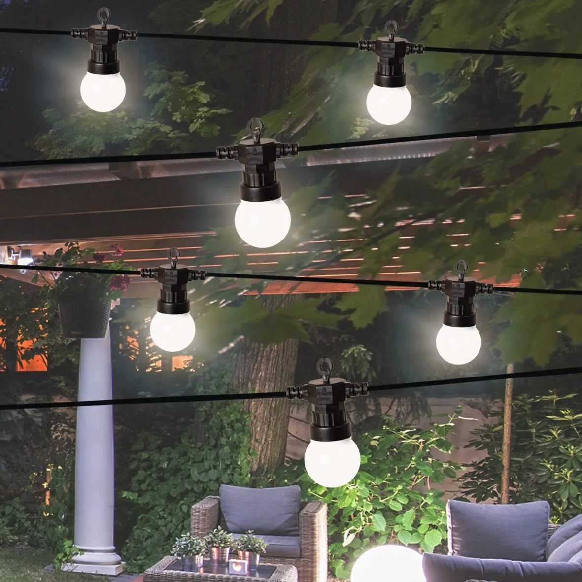 Benross 72290 20 Retro Style LED Festoon String Lights Connectable Indoor Outdoor Warm White 9.5M