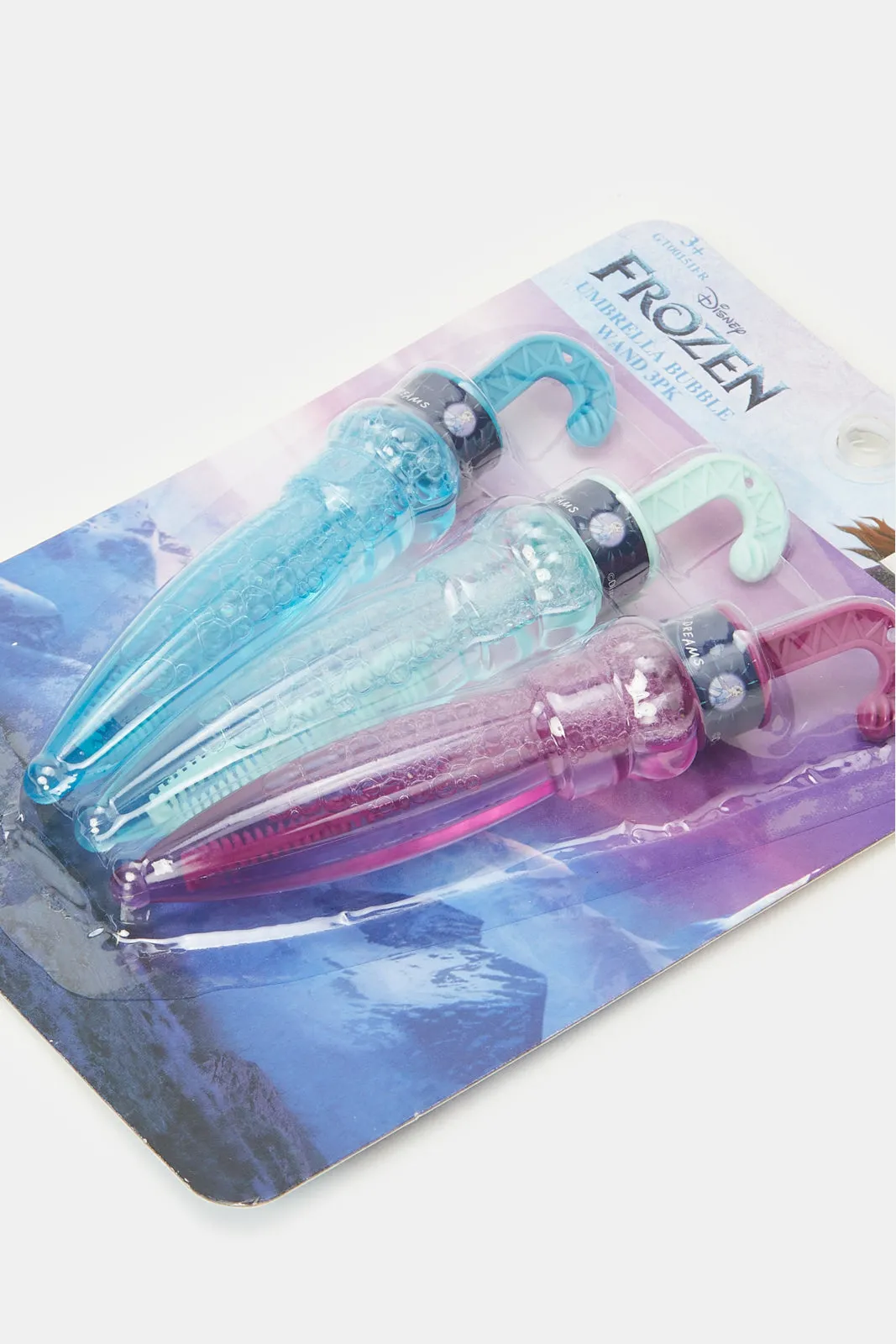 Blue And Purple Frozen Umbrella Bubble Wand Set (Pack of 3)