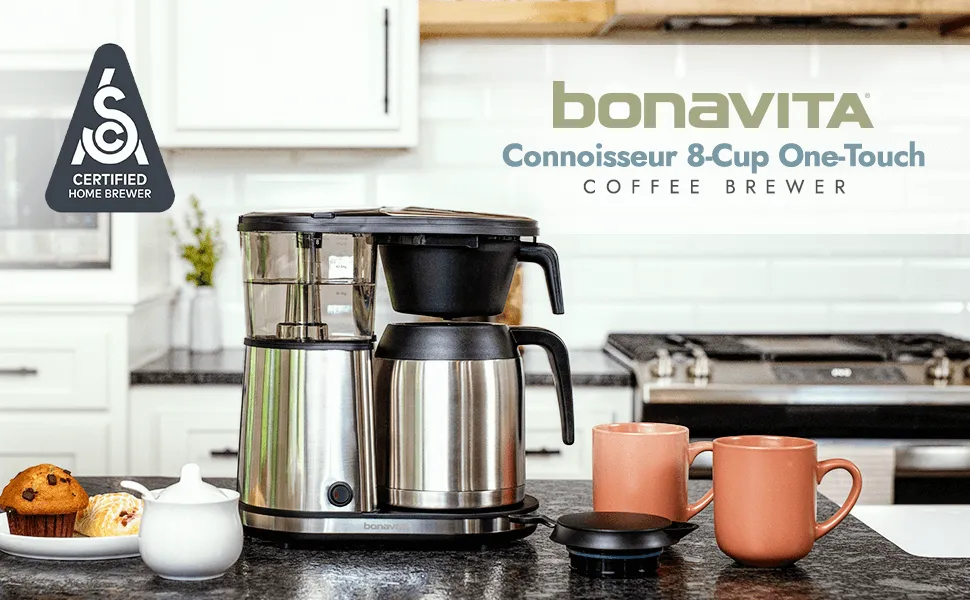 Bonavita Connoisseur 8-Cup Coffee Brewer | SCA-Certified | One-Touch Operation |  Double-Walled Stainless Steel Carafe