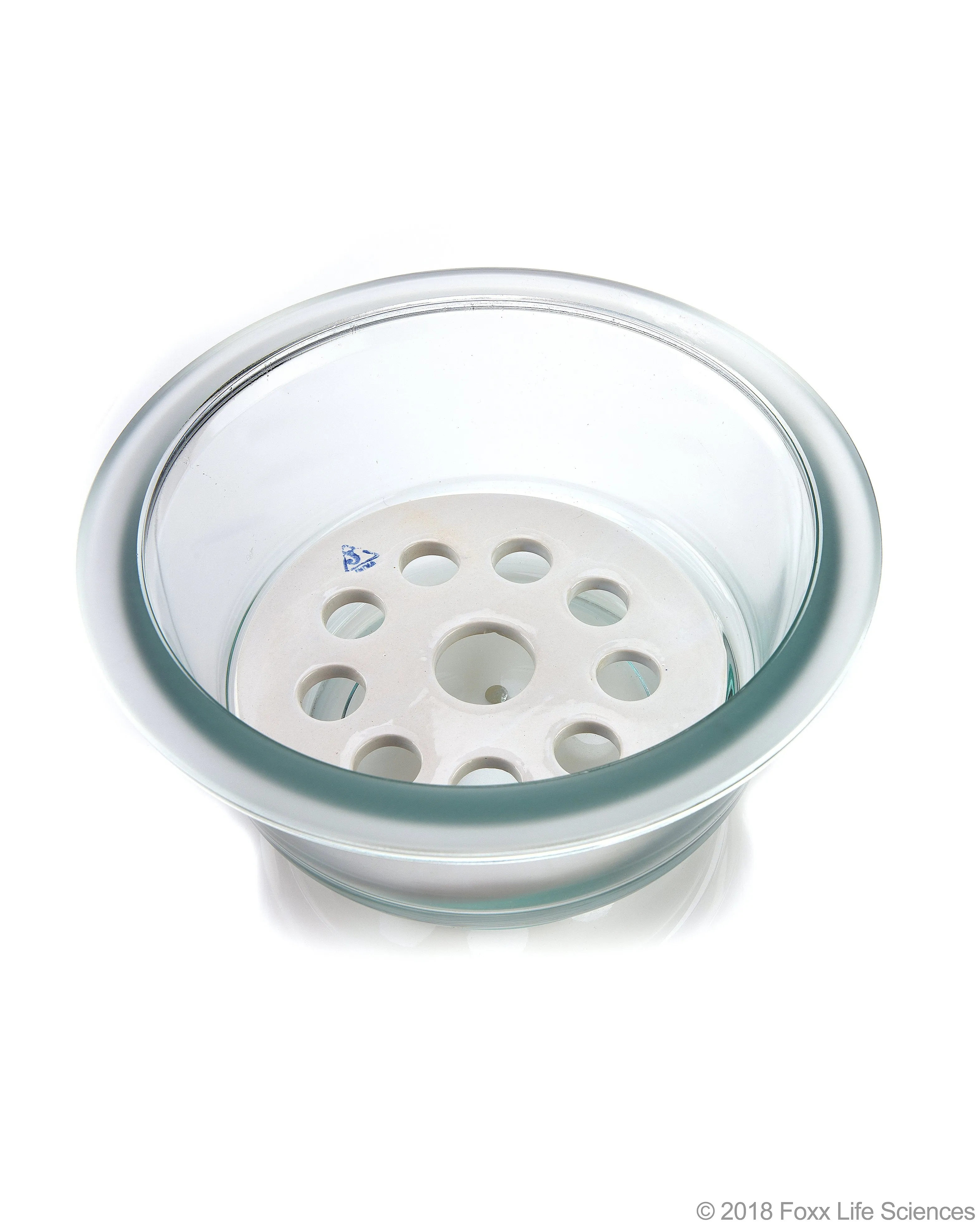 Borosil® Desiccator Vacuum - Stopcock with PTFE spindle and Porcelain plate - 250 mm - Borosilicate