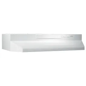 Broan® 30-Inch Convertible Under-Cabinet Range Hood, 230 Max Blower CFM, White-on-White (30 Inch, White)