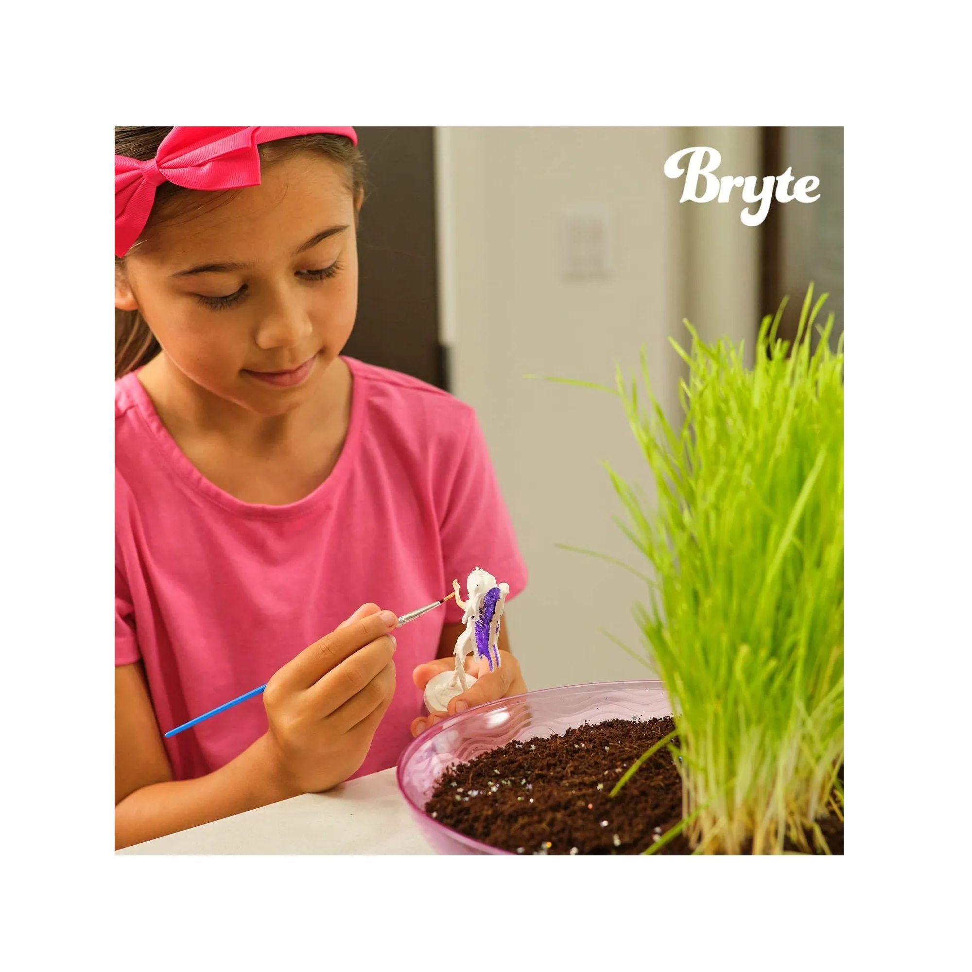 Bryte Fairy Garden Kit for Kids Unicorn | Fairies and Light-Up Fairy Lights | Paint | Plant and Grow Your Unicorn Fairy Garden