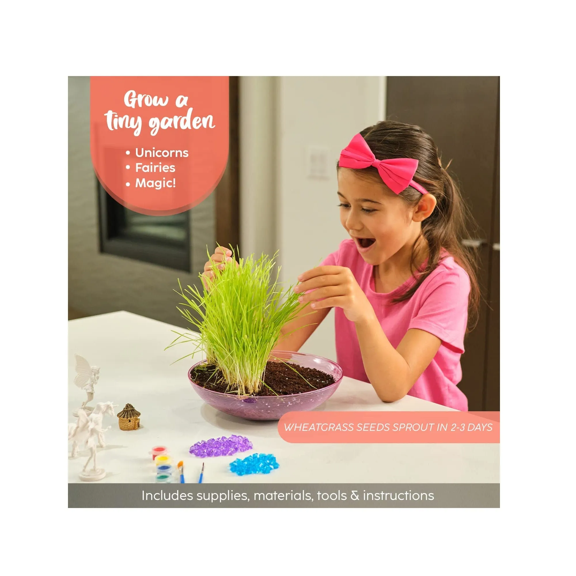 Bryte Fairy Garden Kit for Kids Unicorn | Fairies and Light-Up Fairy Lights | Paint | Plant and Grow Your Unicorn Fairy Garden