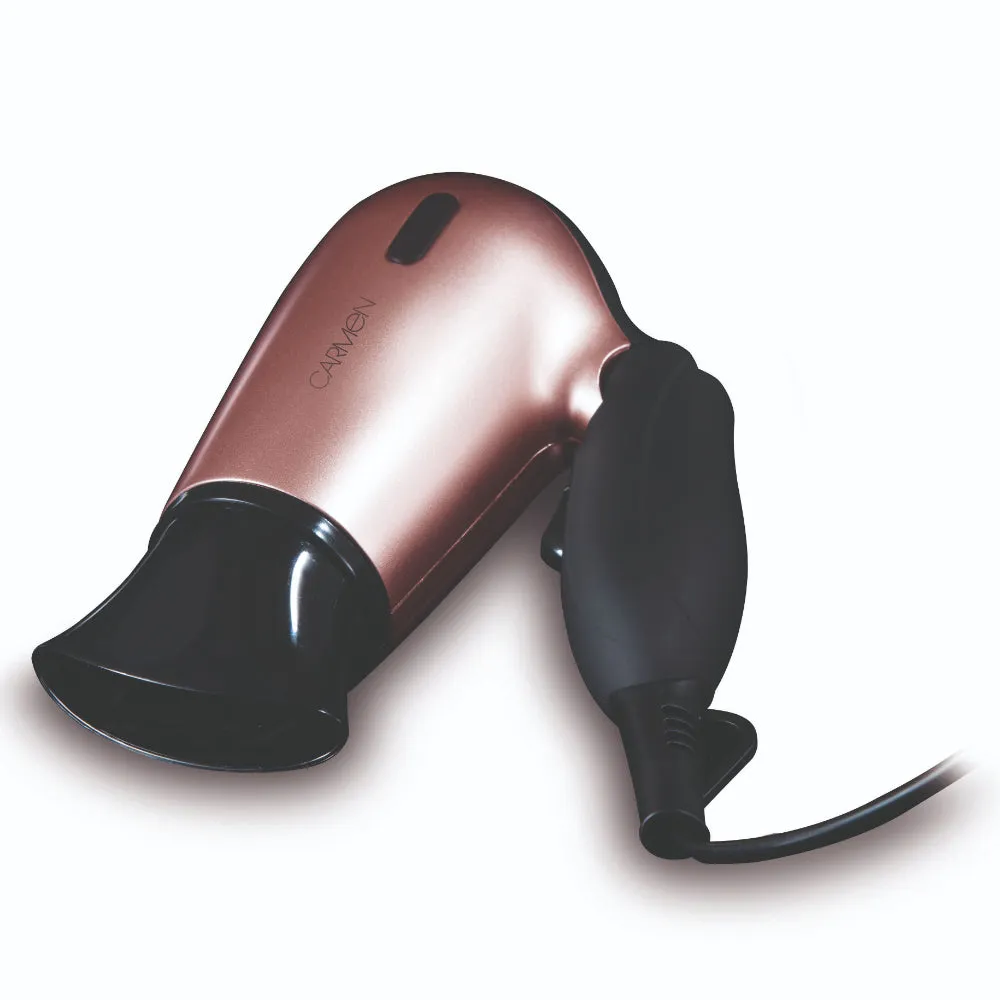 Carmen Noir Travel Hair Dryer 1200w  - Black