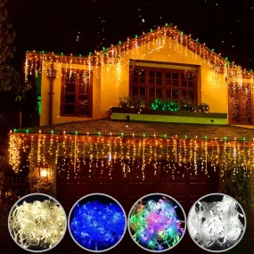 Christmas Lights Festoon LED Garland Curtain String Lights 5M Droop 0.4-0.6m  Outdoor Decoration For Party Garden Home Wedding