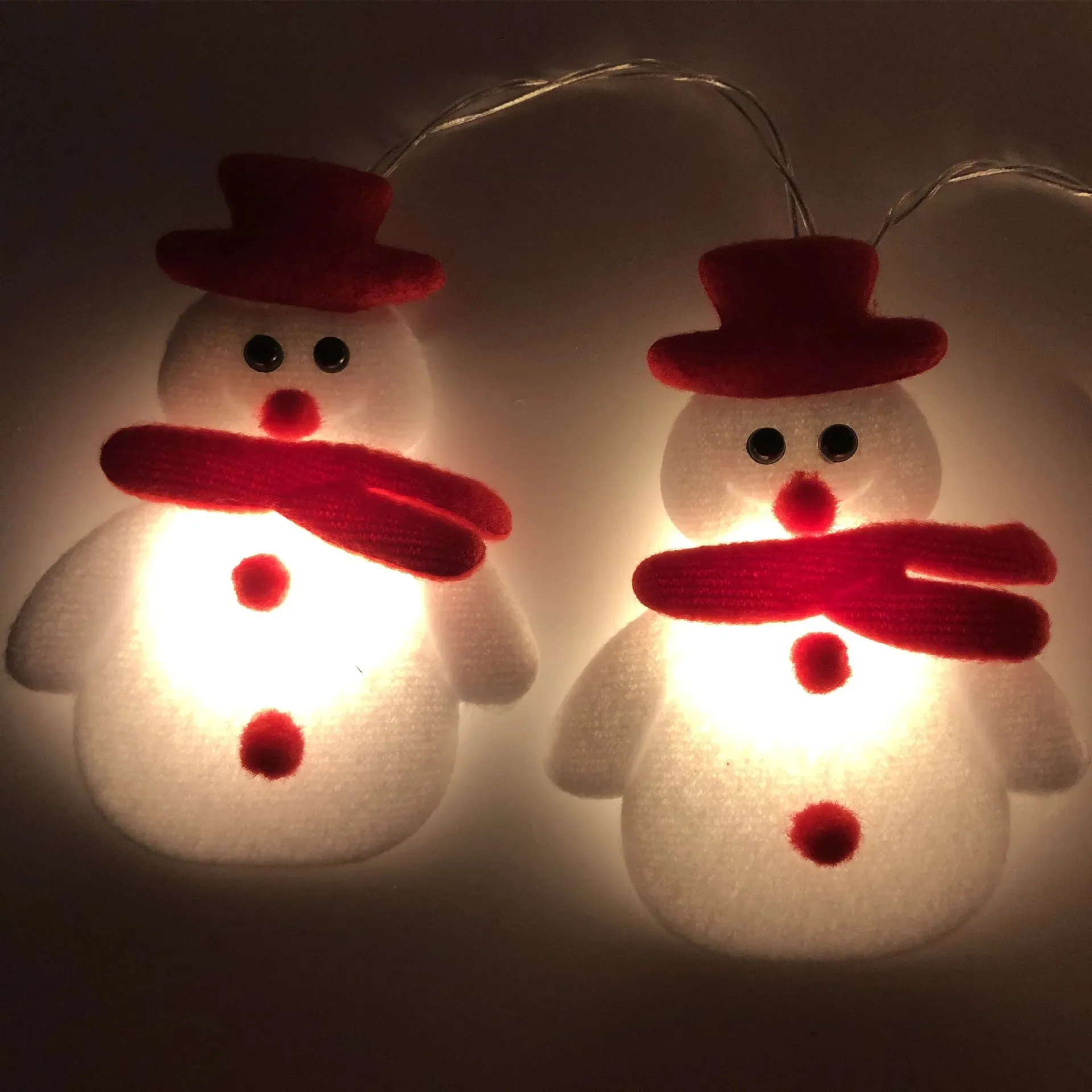 Christmas Snowman LED String Lights Garland – Warm White Fairy Lights for Home Decor