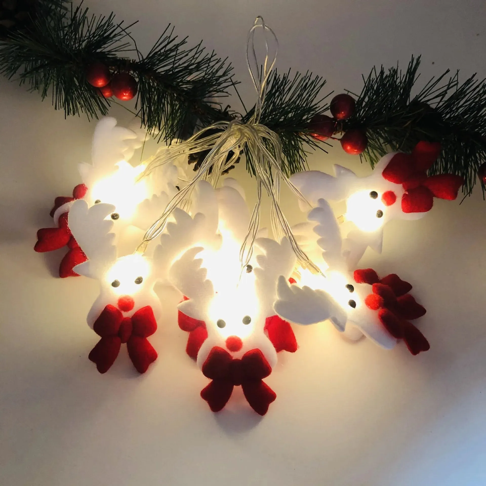 Christmas Snowman LED String Lights Garland – Warm White Fairy Lights for Home Decor