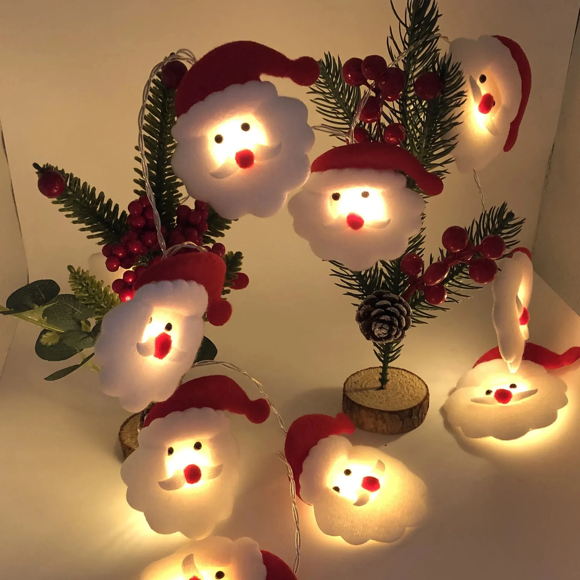 Christmas Snowman LED String Lights Garland – Warm White Fairy Lights for Home Decor