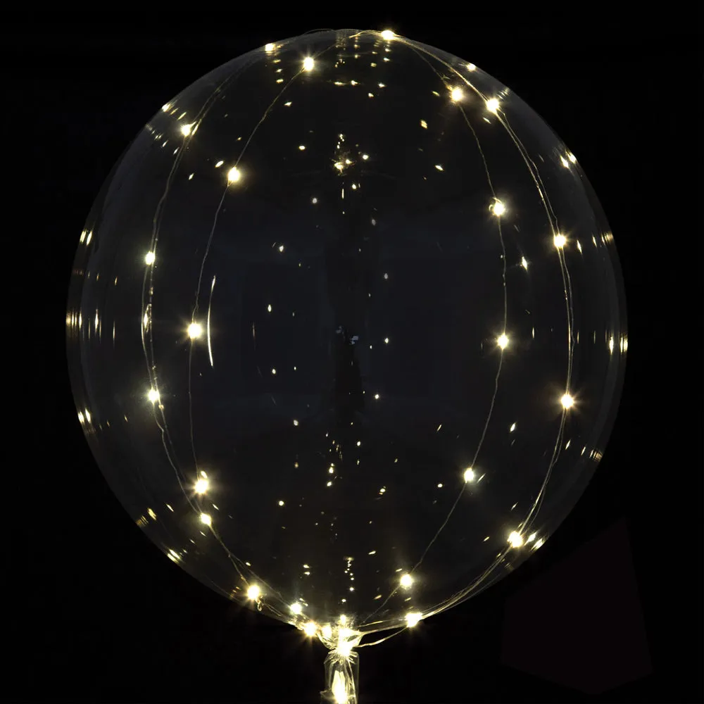 Clear White LED Lights Balloon - 18"