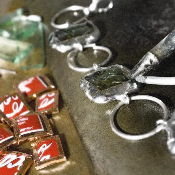 Coca-Cola Recycled Rectangle Earrings