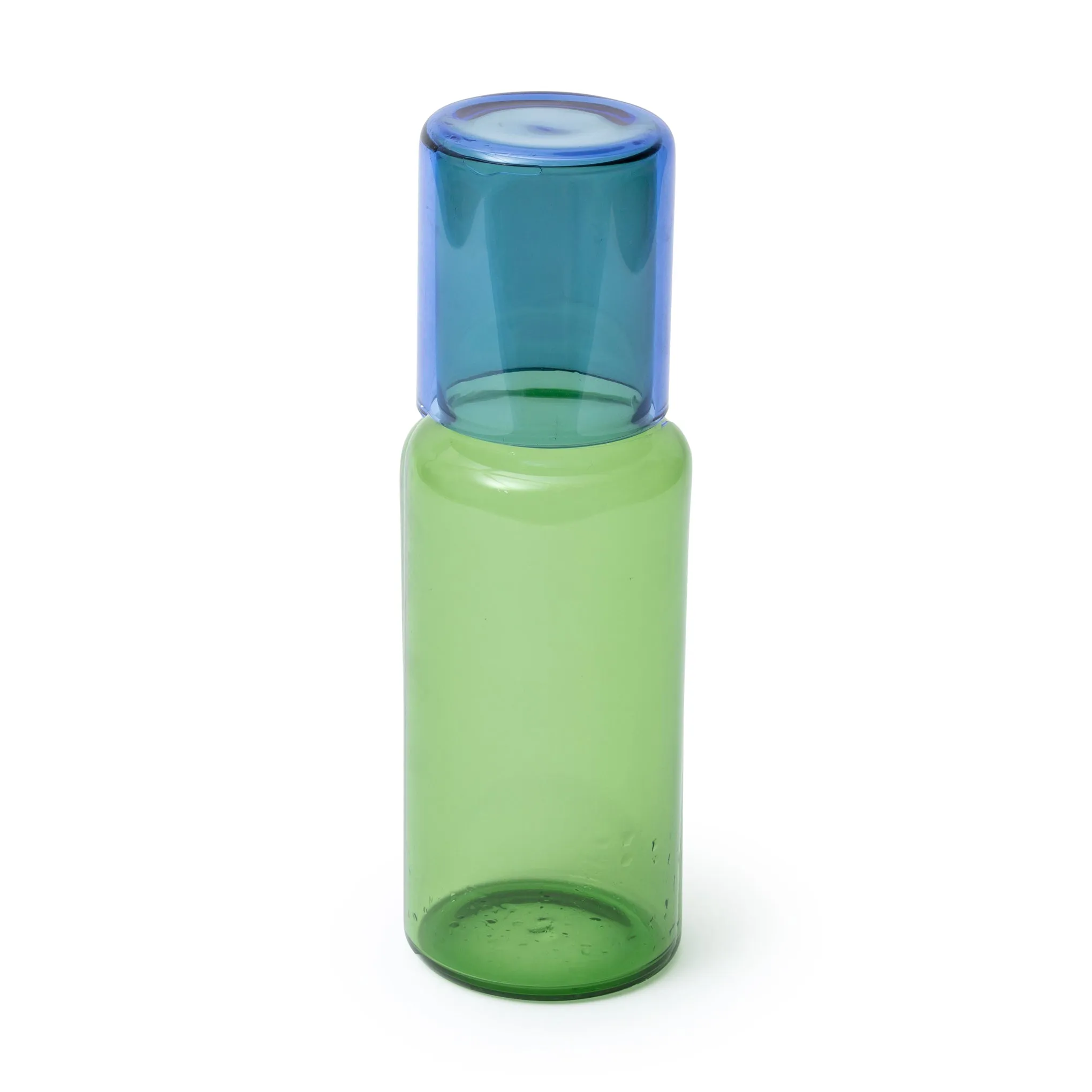 Colorblock Glass Carafe & Cup Set - Blue/ Green