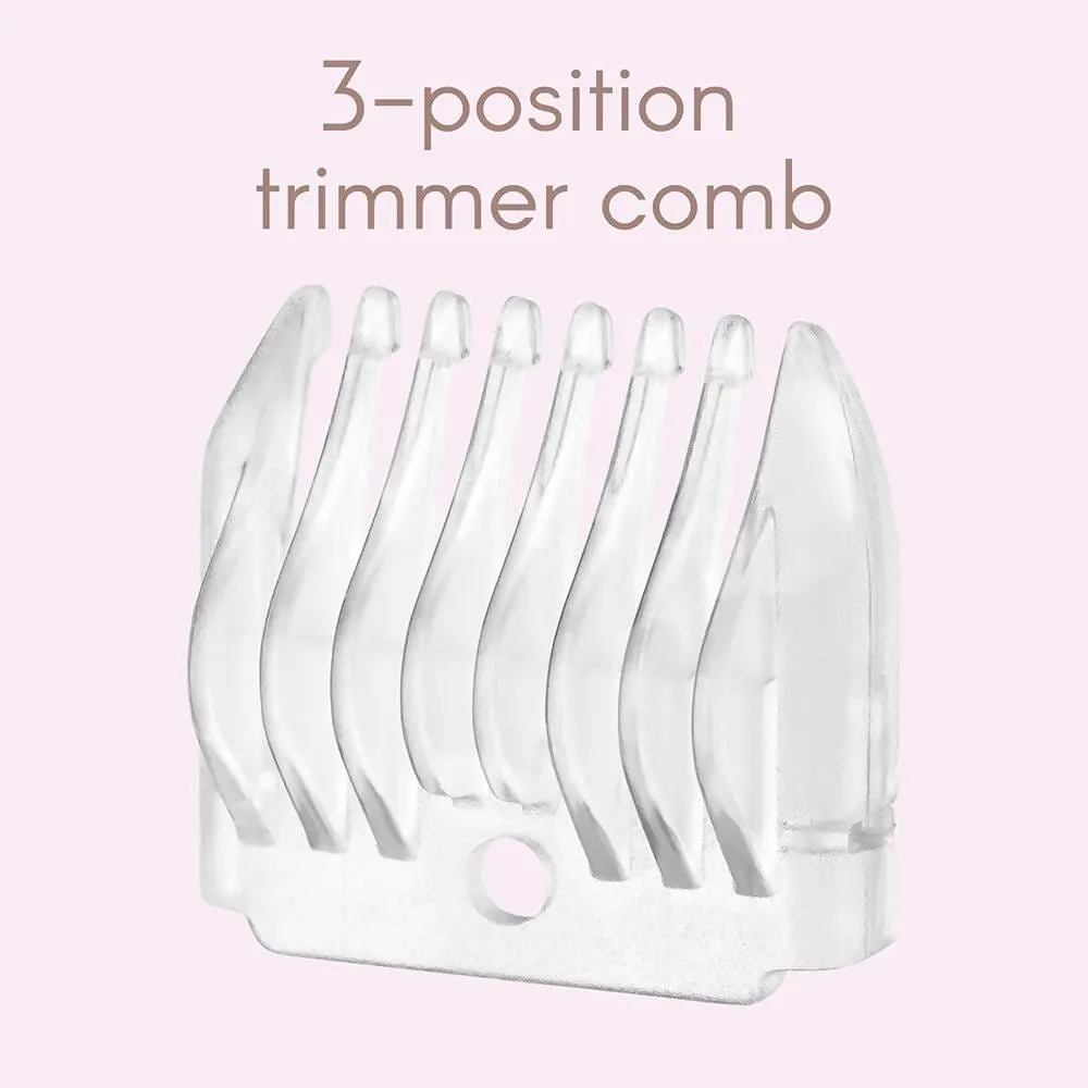 Conair Satiny Smooth All-In-One Personal Groomer this multi-purpose unit is perfect for trimming eyebrows, touching up sensitive and hard-to-reach places, and shaving legs and underarms. - LT7N