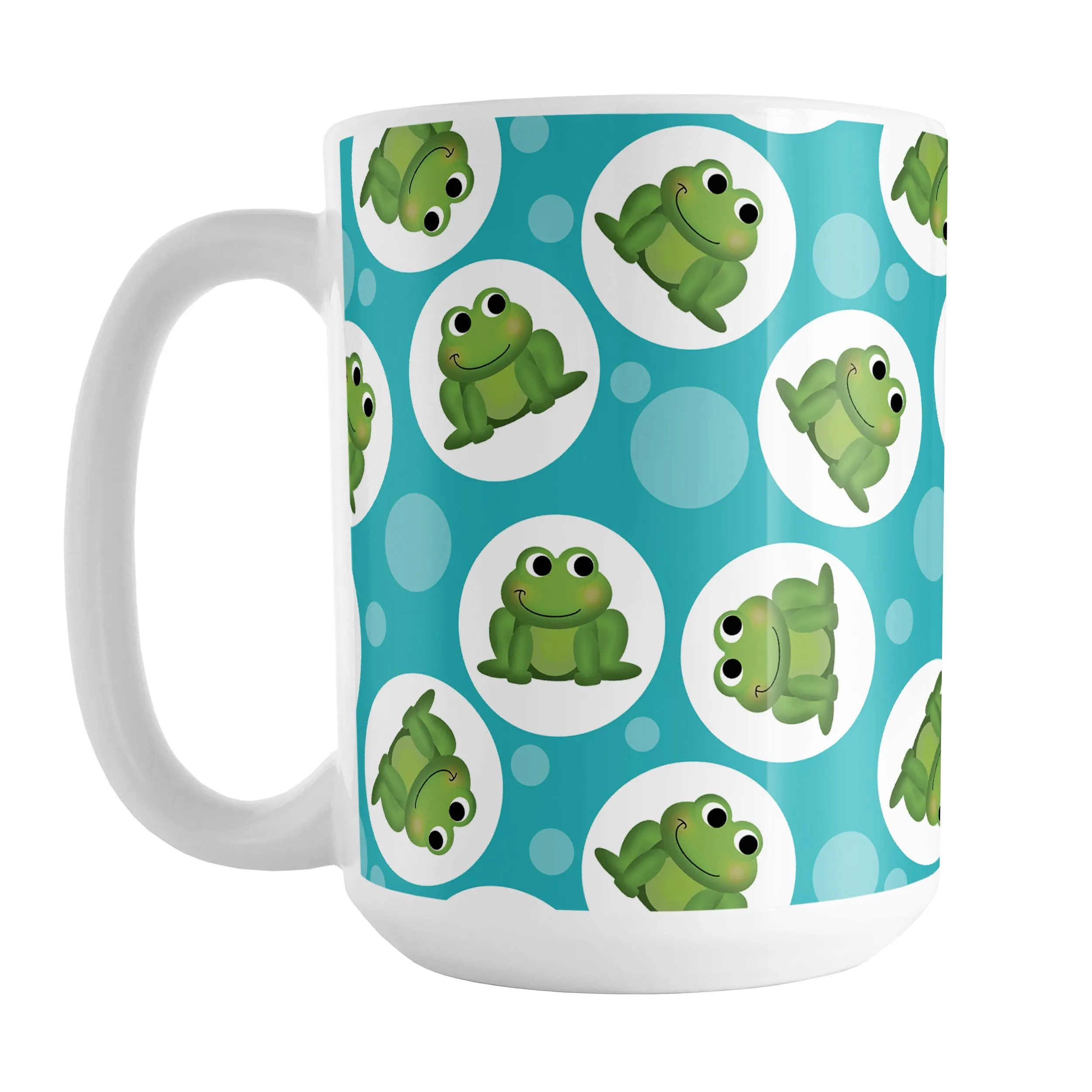 Cute Turquoise Frog Pattern Mug