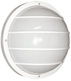 Dabmar Lighting Round Nautical Light Fixture With Edison Base White 10X5-1/4 Inch  1 75-Watt Lamp