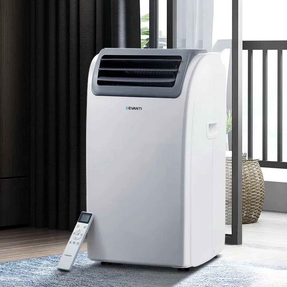 Devanti Portable Air Conditioner Cooling Mobile Fan Cooler Dehumidifier Window Kit White 3300W